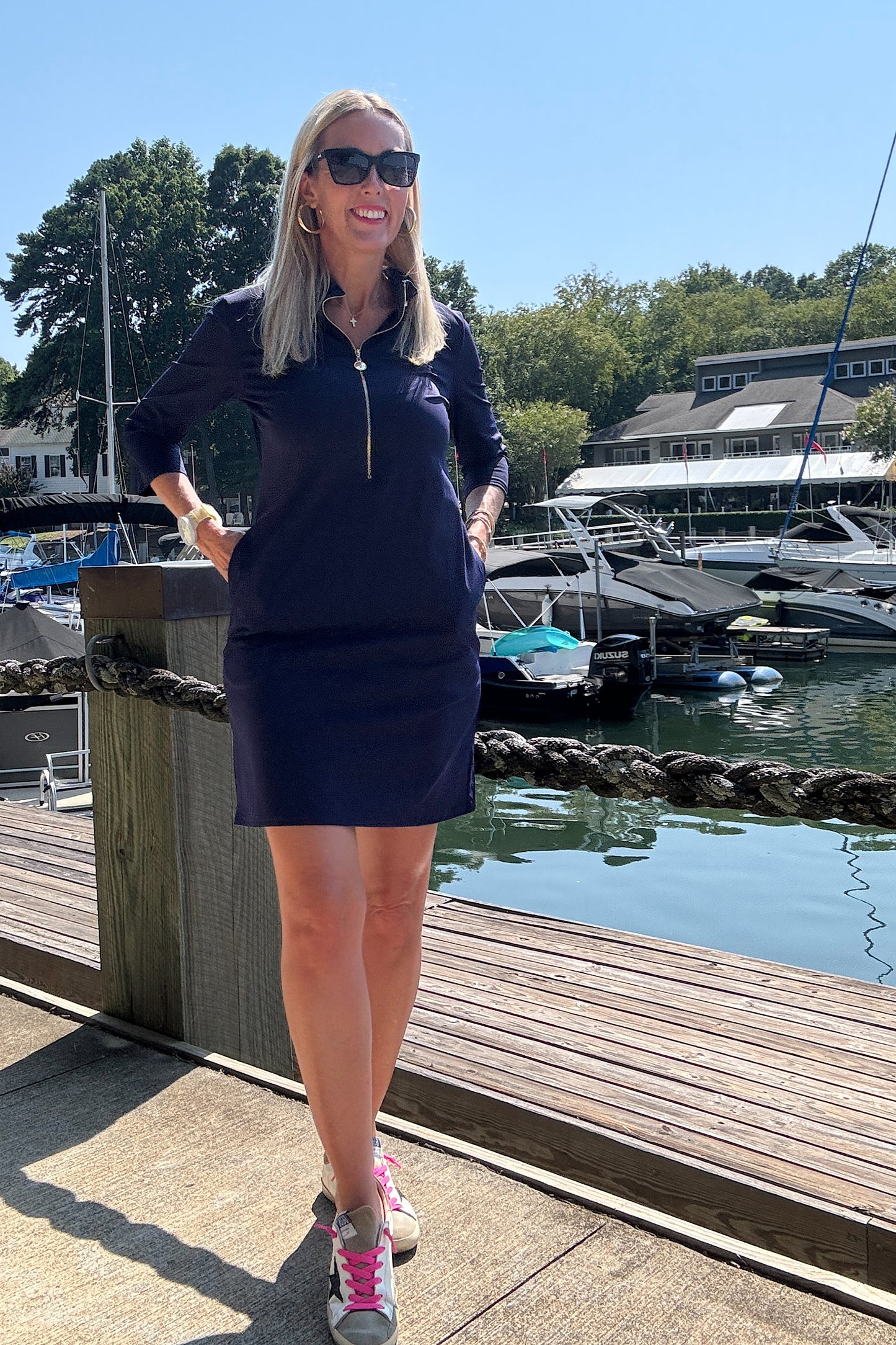 Navy Blue UPF50+ Active Dress