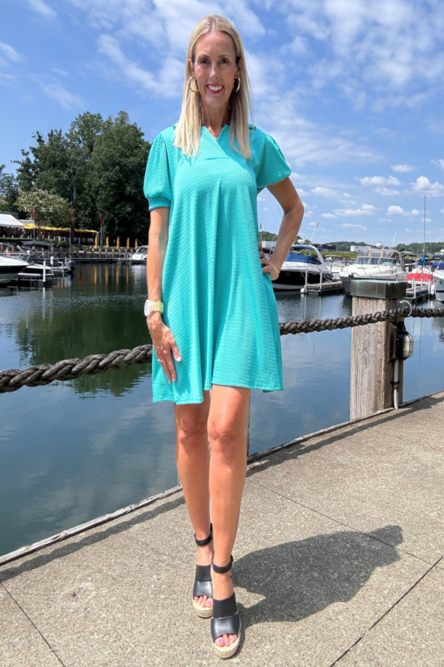 Mint A-Line Collared Dress