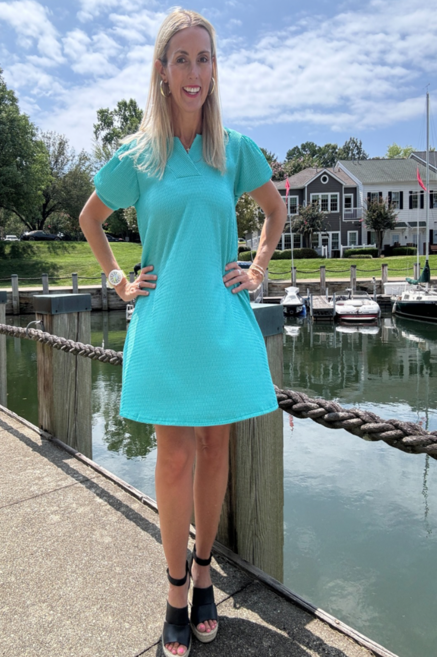Mint A-Line Collared Dress