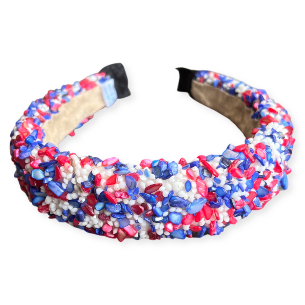 All that Glitters Headband - Red, White + Blue