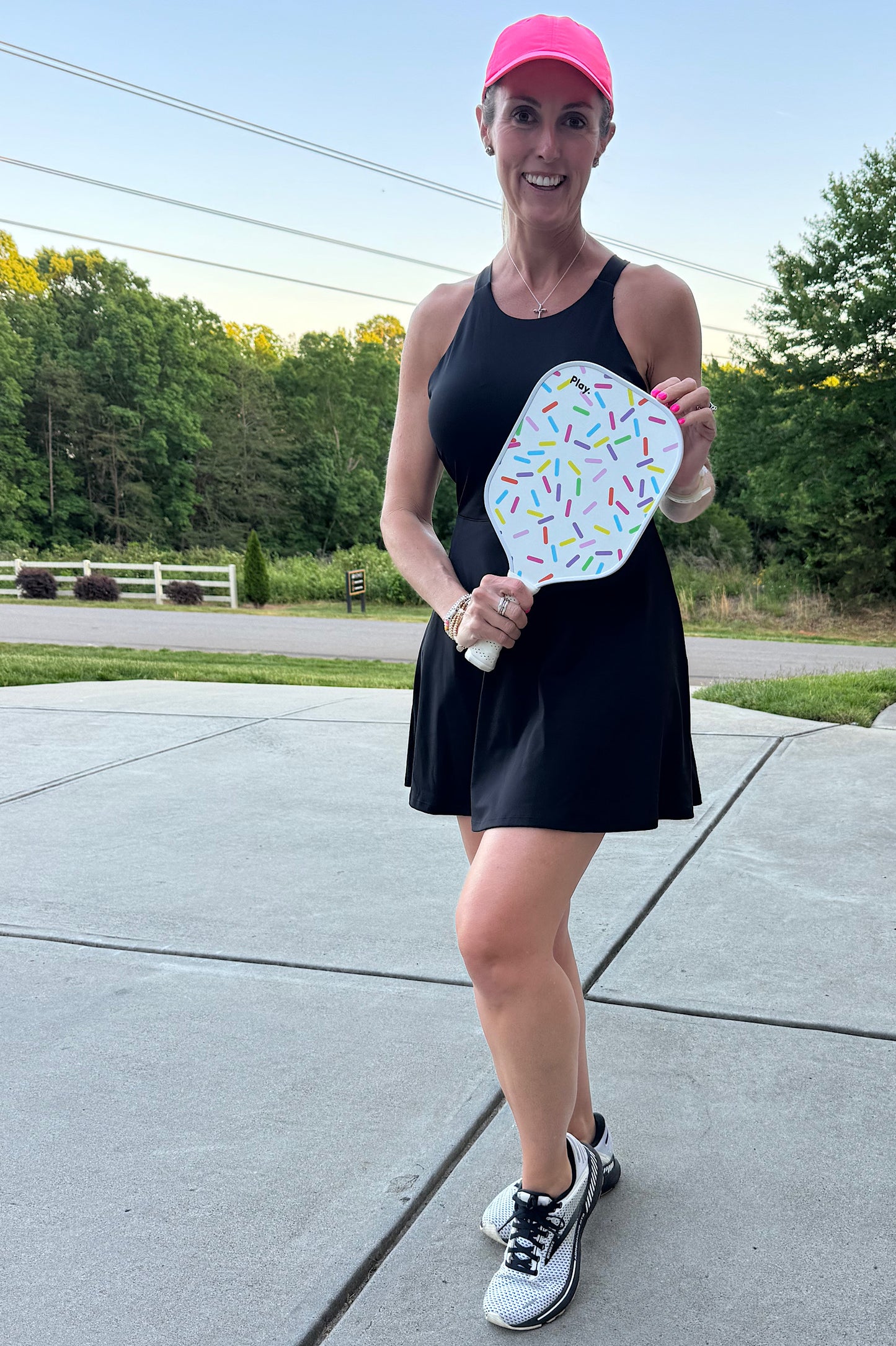 Grace in Motion Black Athleisure Dress