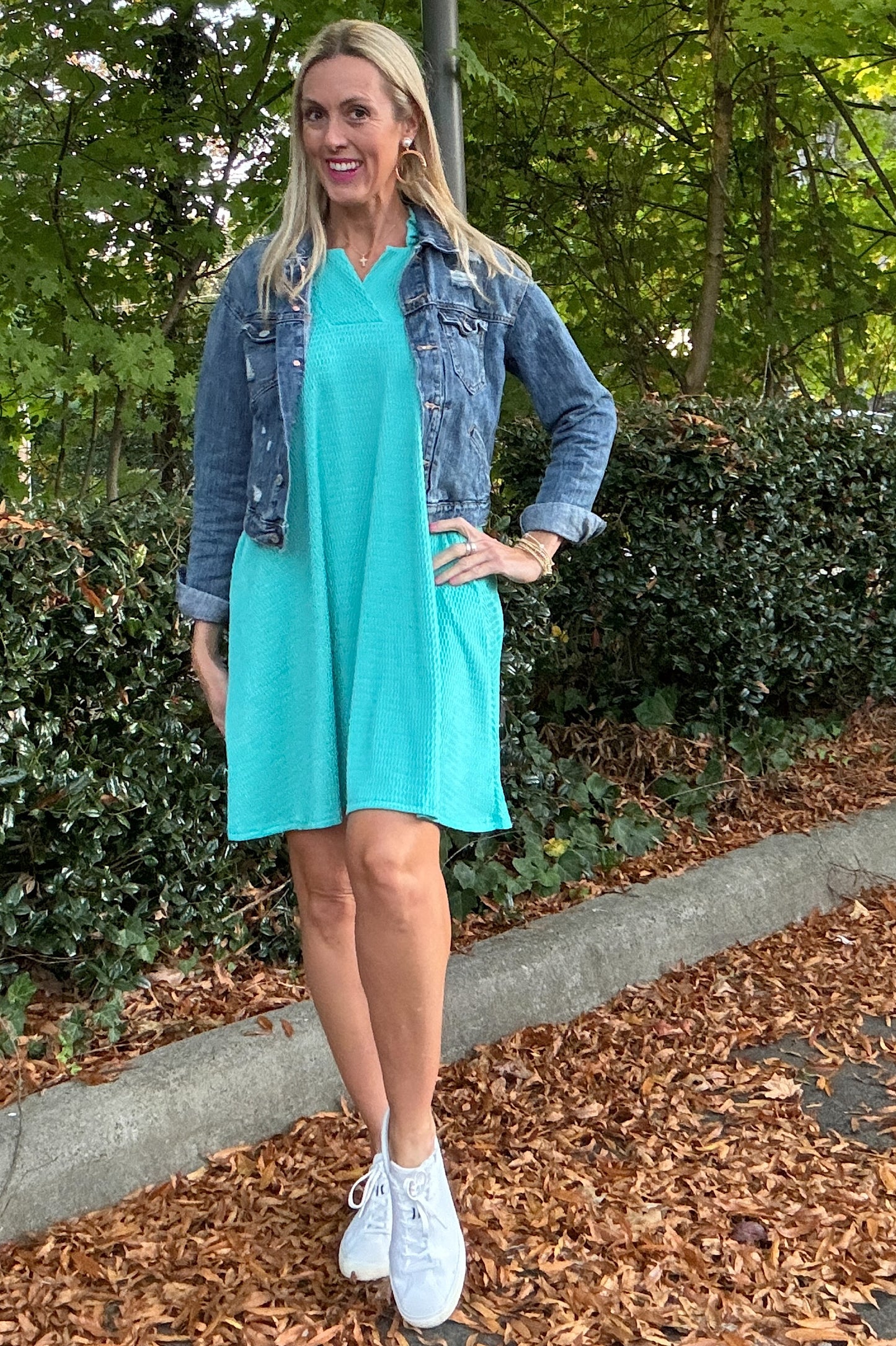 Mint A-Line Collared Dress