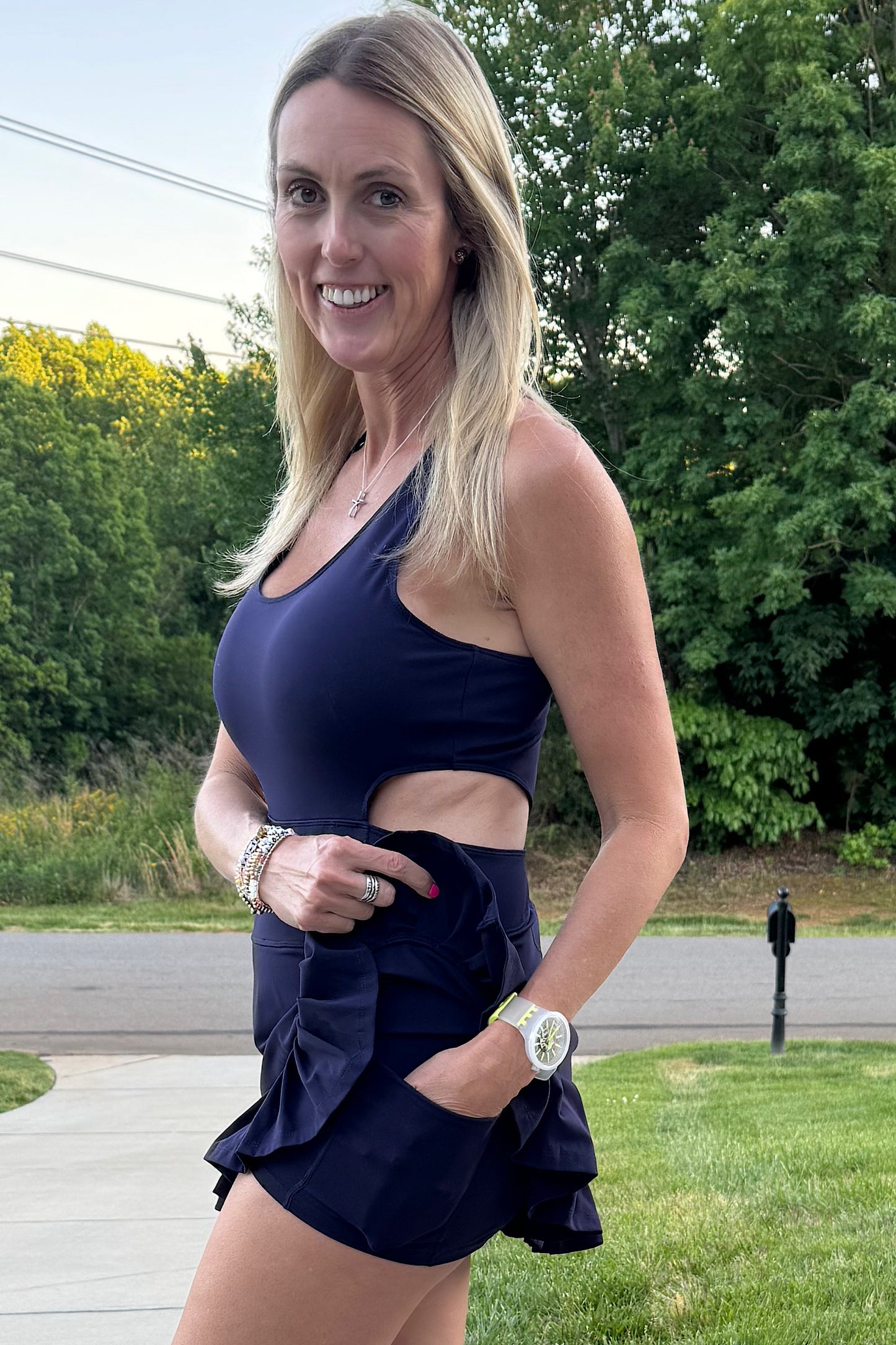 Divine Drive Athleisure Dress in Navy