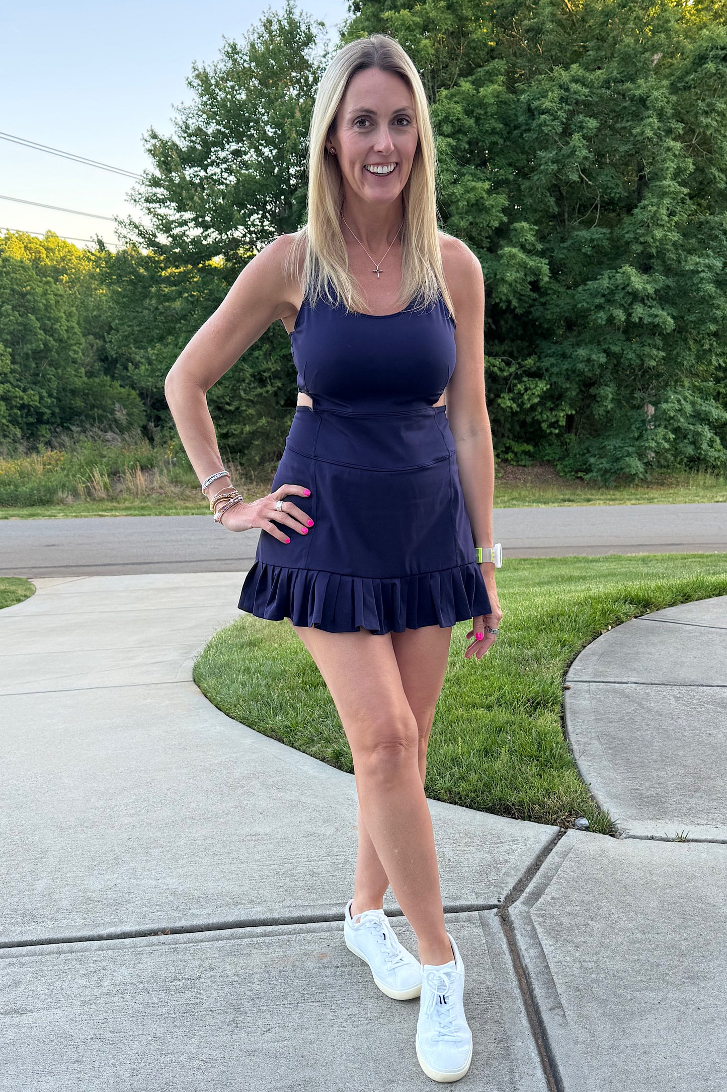 Divine Drive Athleisure Dress in Navy
