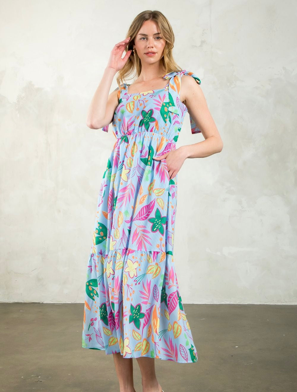 Tropical Tie Strap Maxi