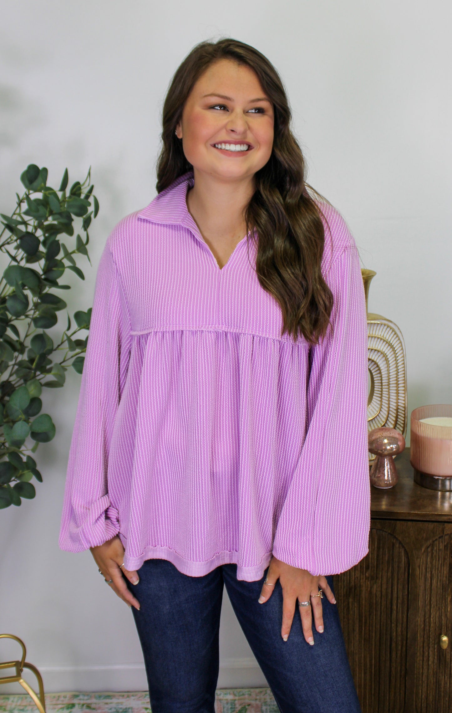 Purple Peplum Top LT