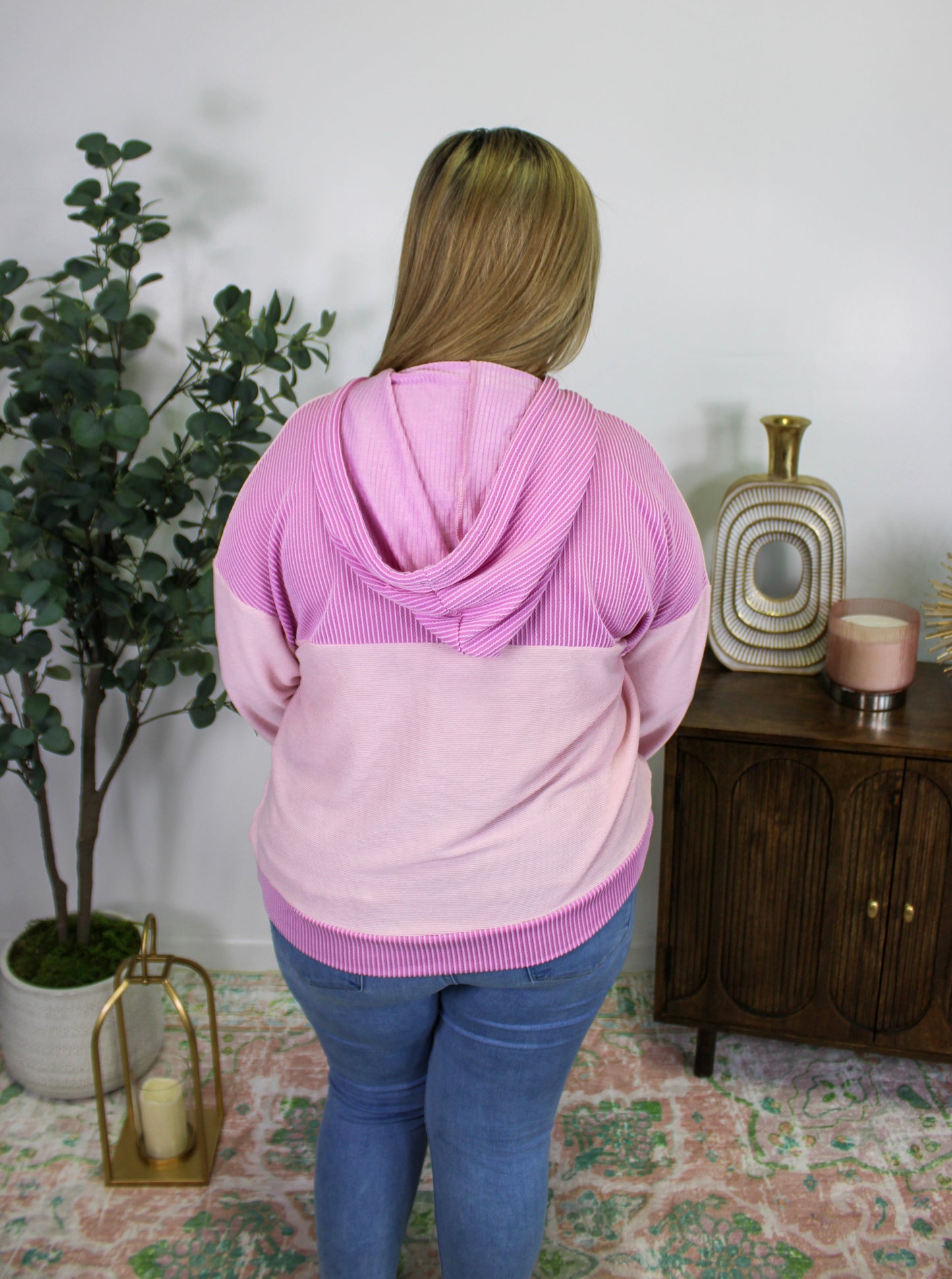 Pink Corded Hoodie RTS