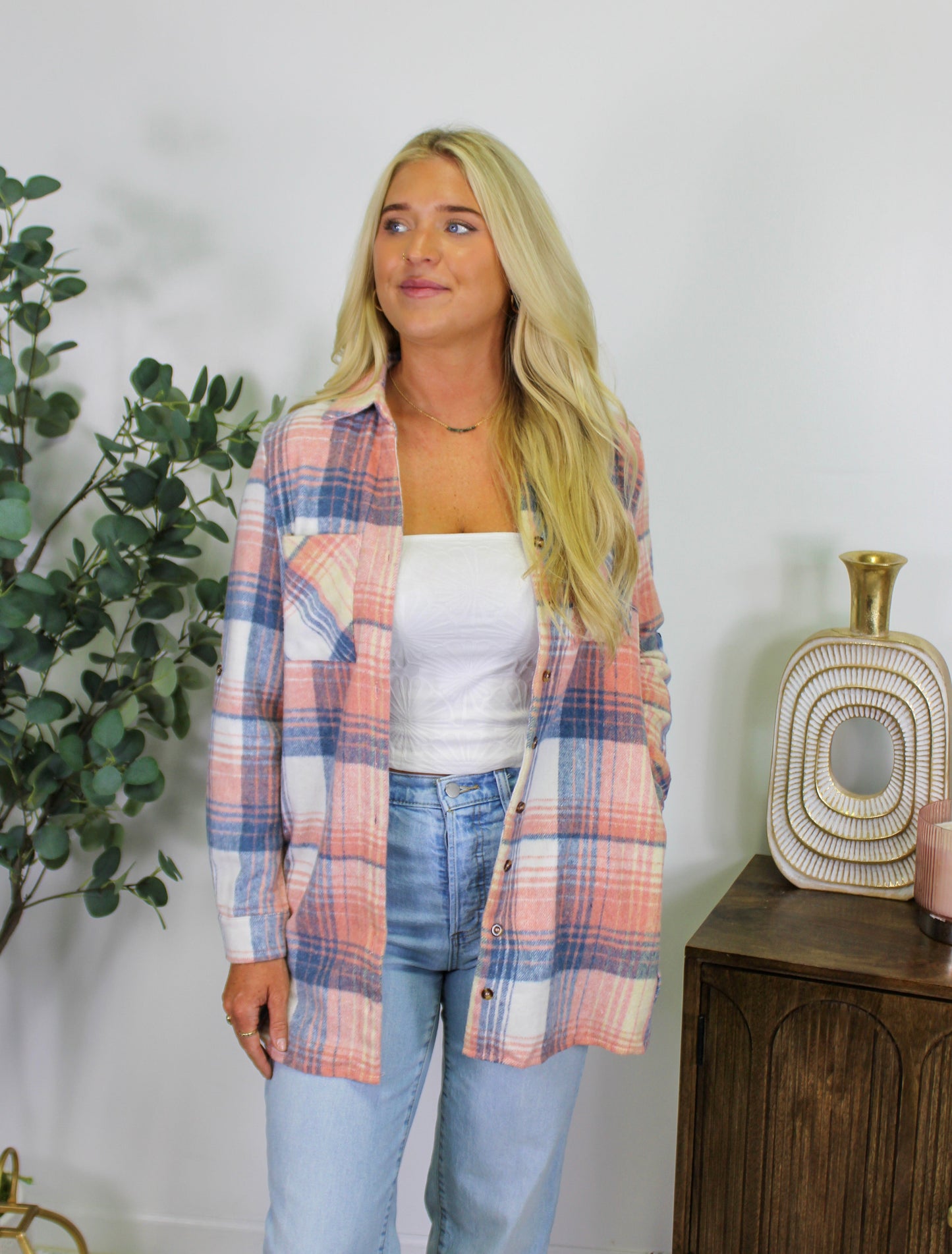 Pink Plaid Flannel LT