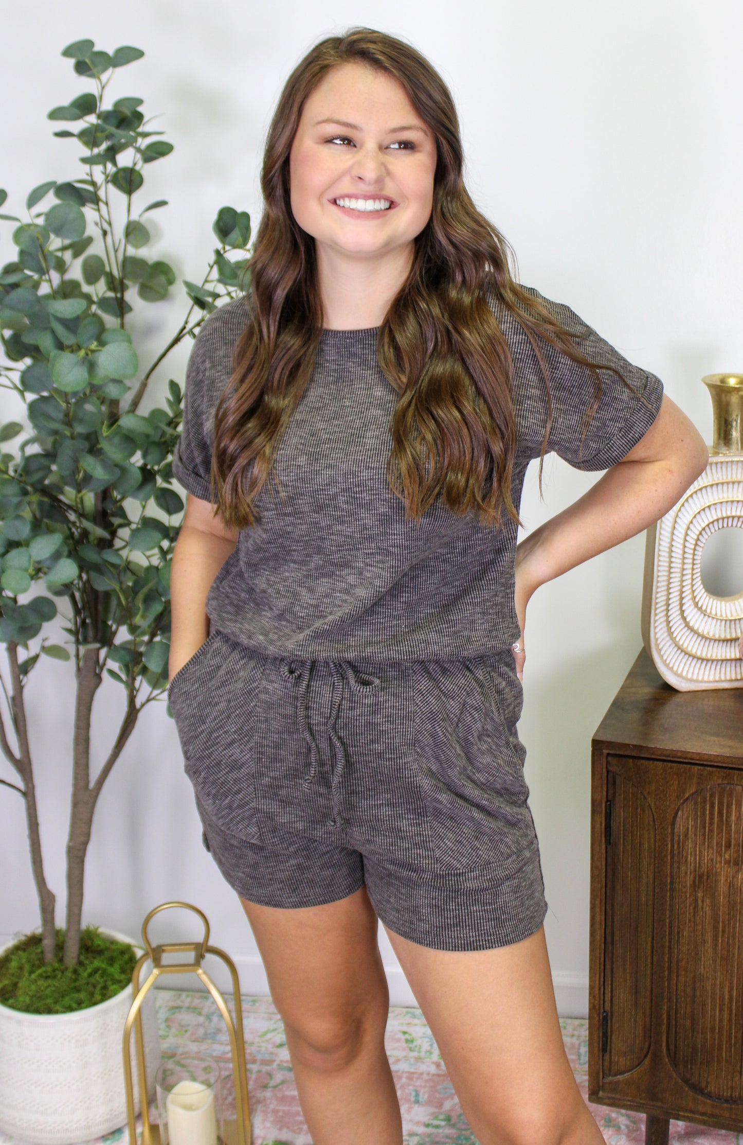 Grey Lounge Romper LT