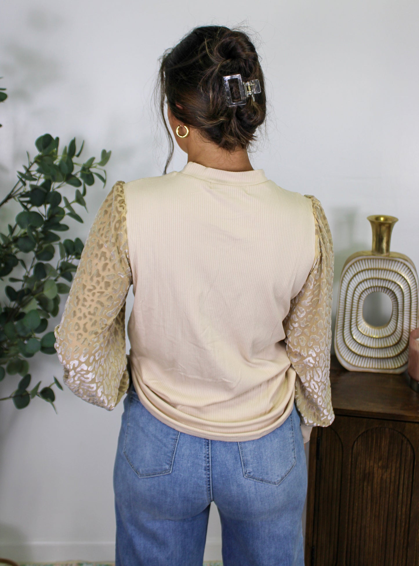 Leopard Puff Sleeve Top LT