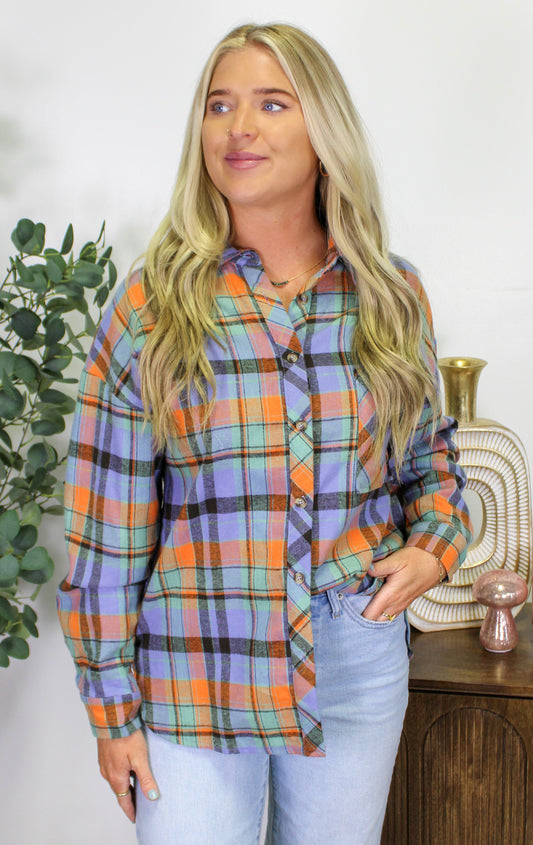 Orange Plaid Flannel LT