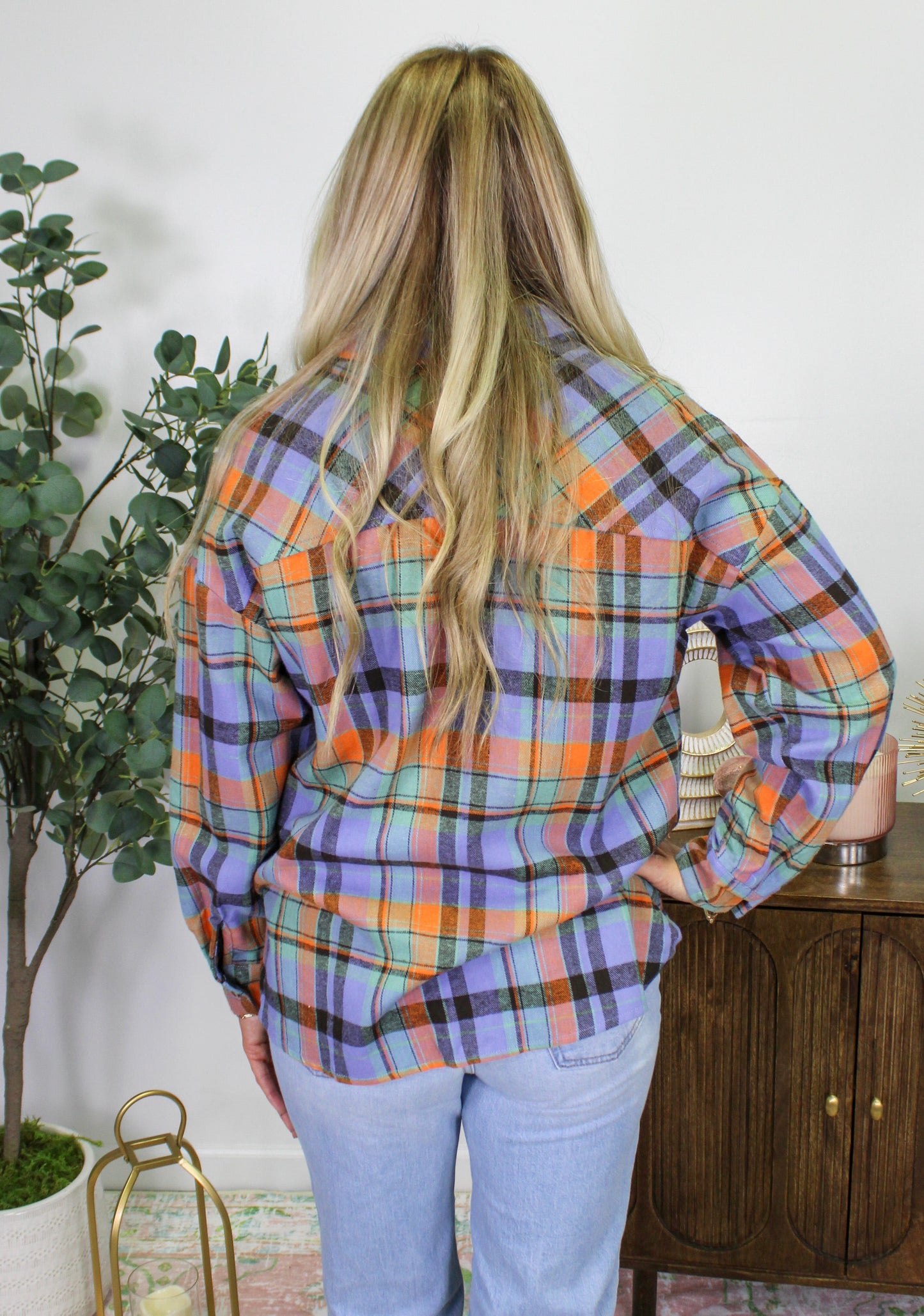 Orange Plaid Flannel LT