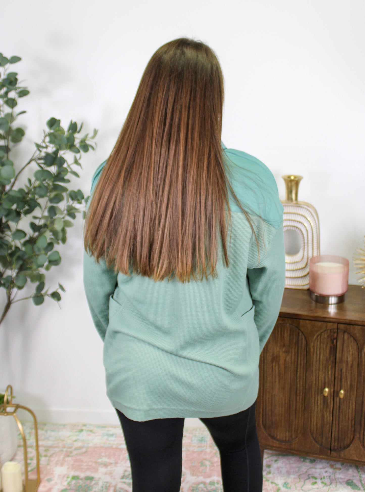 Green Button Pullover LT