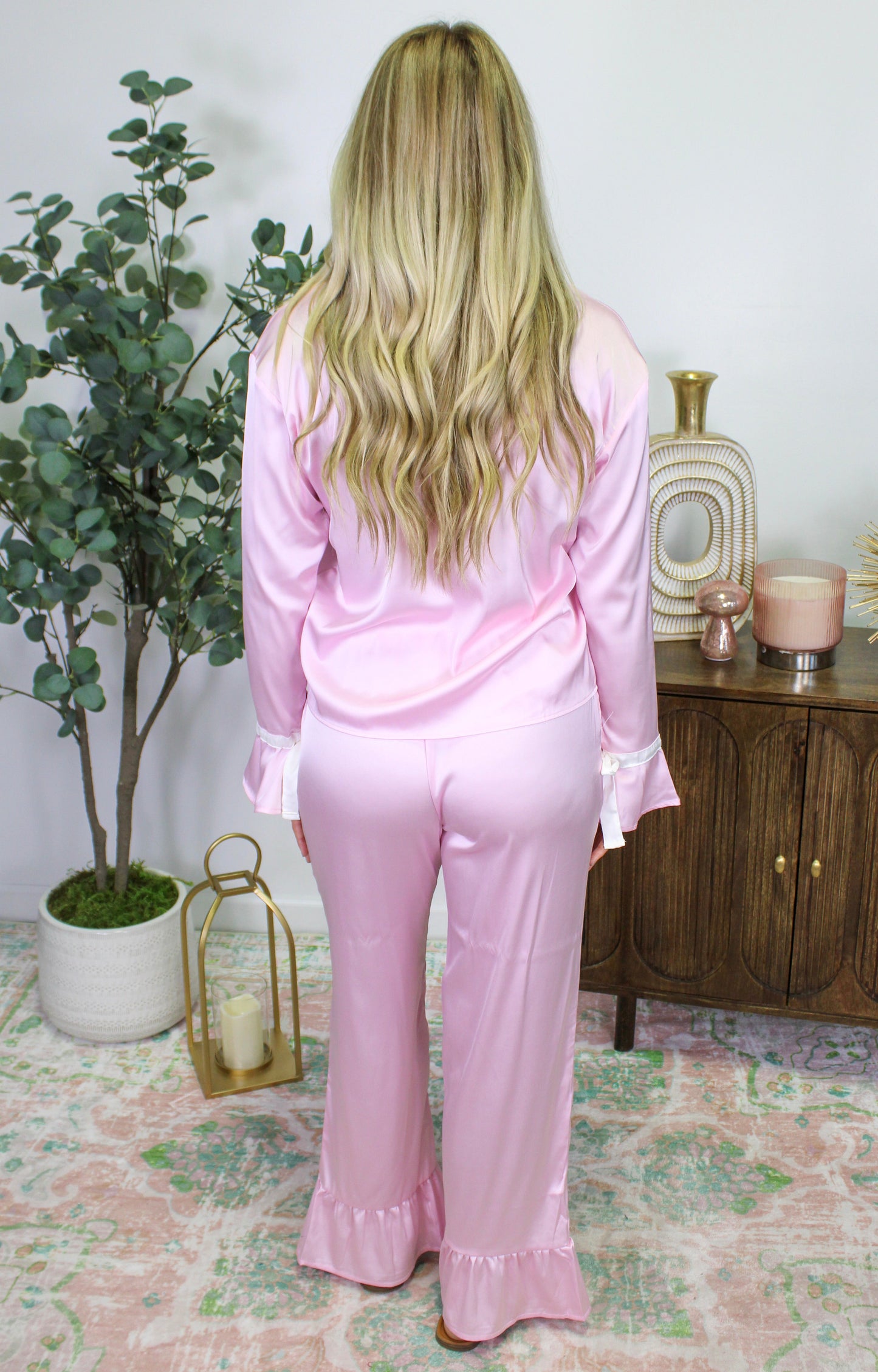 Pink Satin Pajamas LT