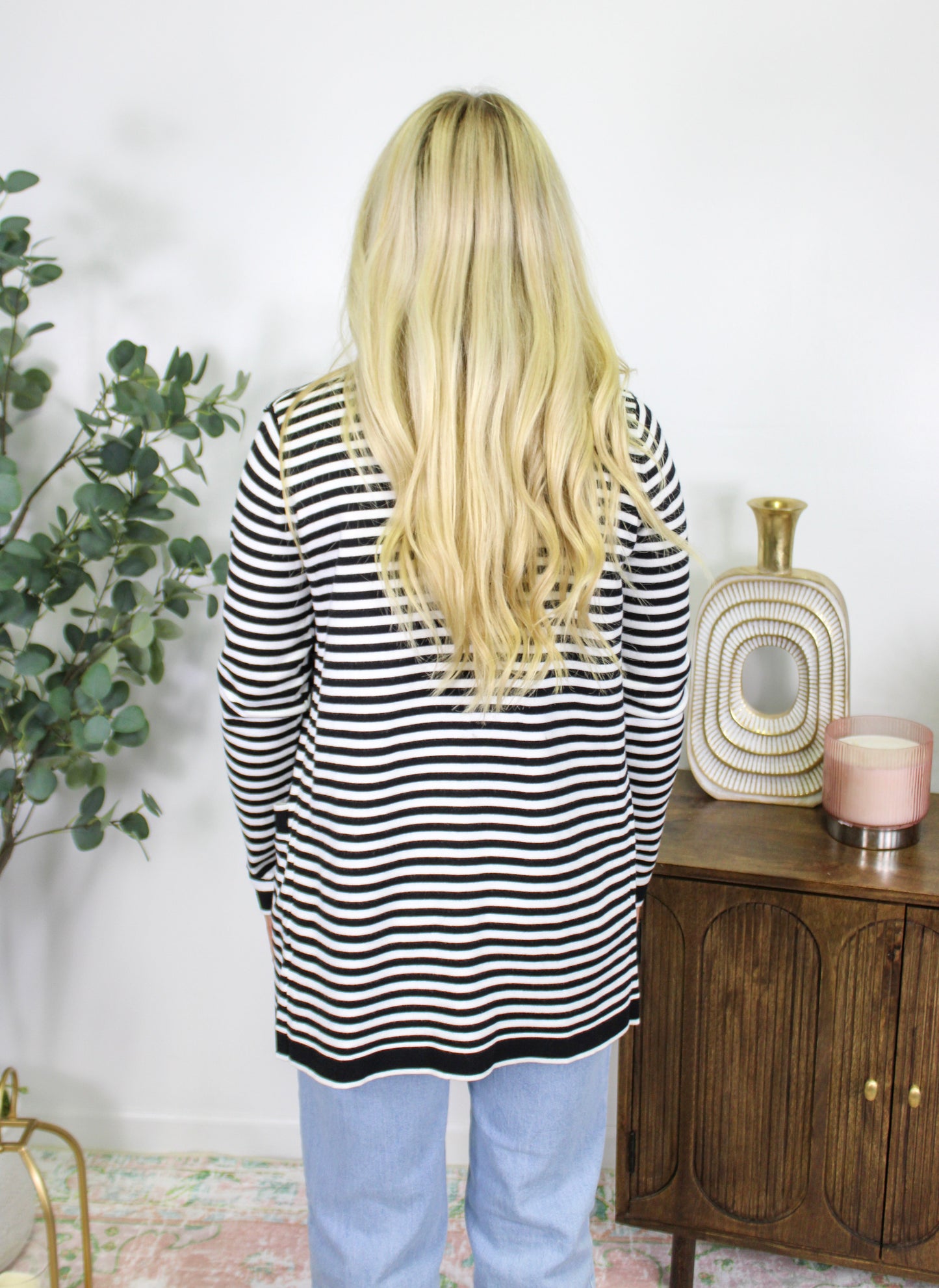 Black Striped Cardigan LT