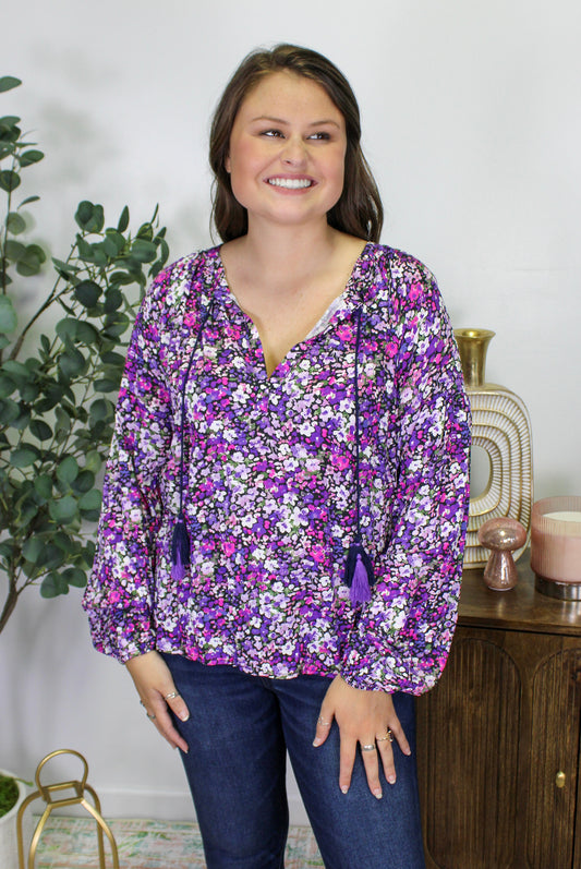 Purple Floral Blouse LT