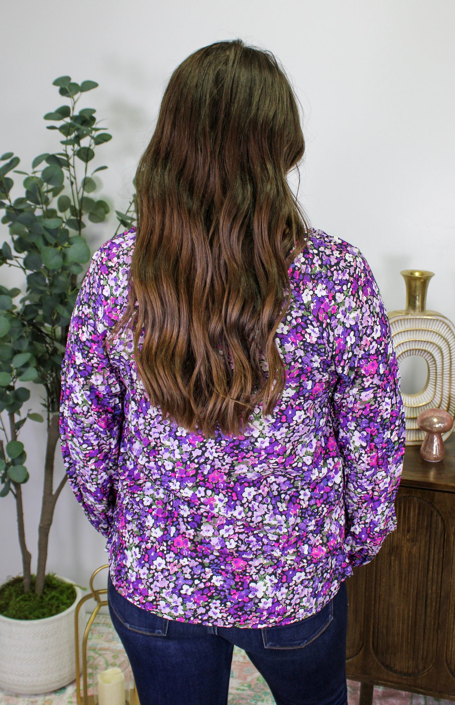 Purple Floral Blouse LT