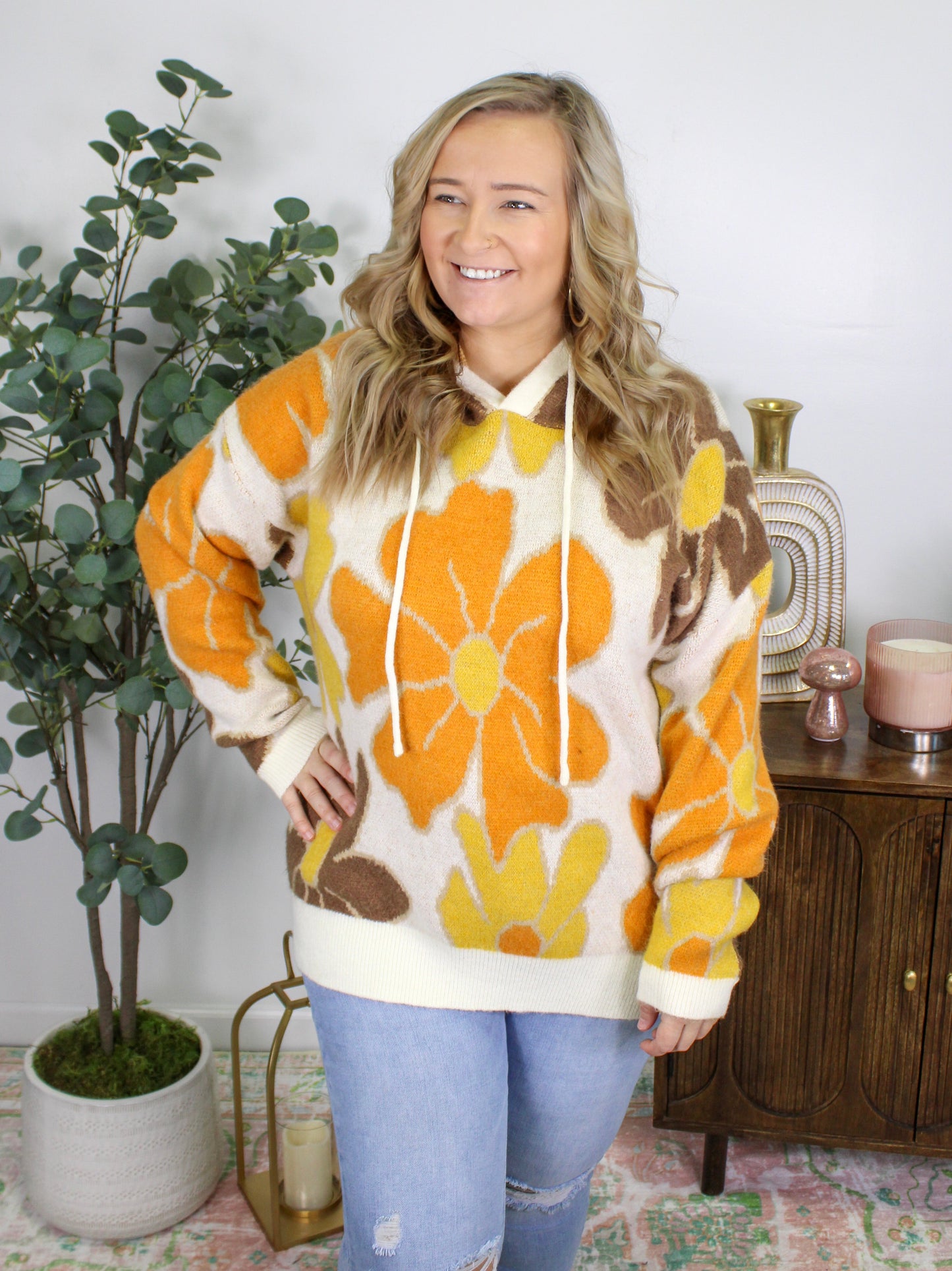 Plus Size Flower Hoodie LT