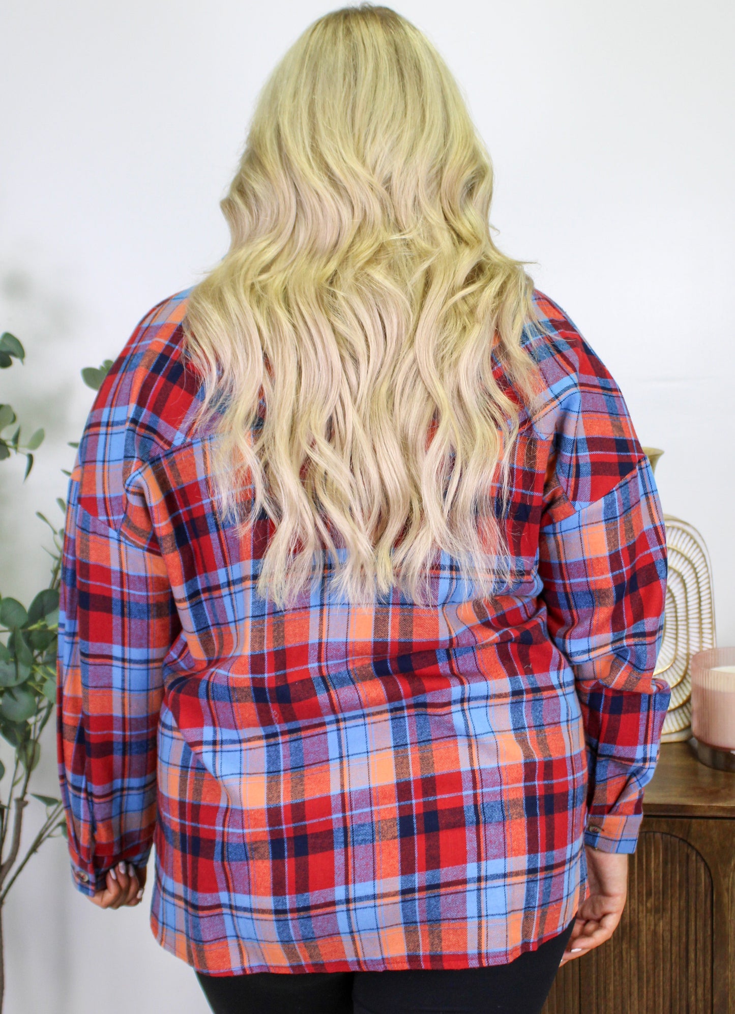 Red Plus Size Flannel RTS