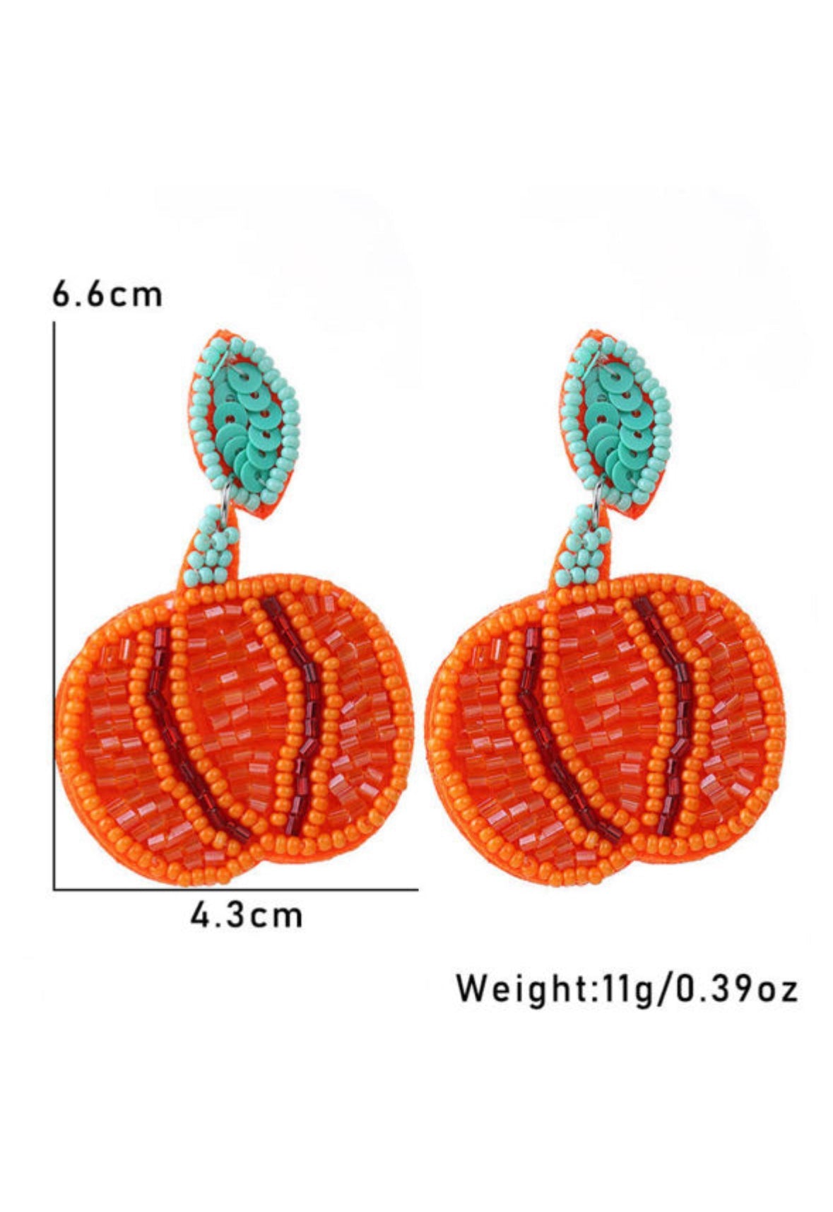 Pumpkin Beaded Earrings LT