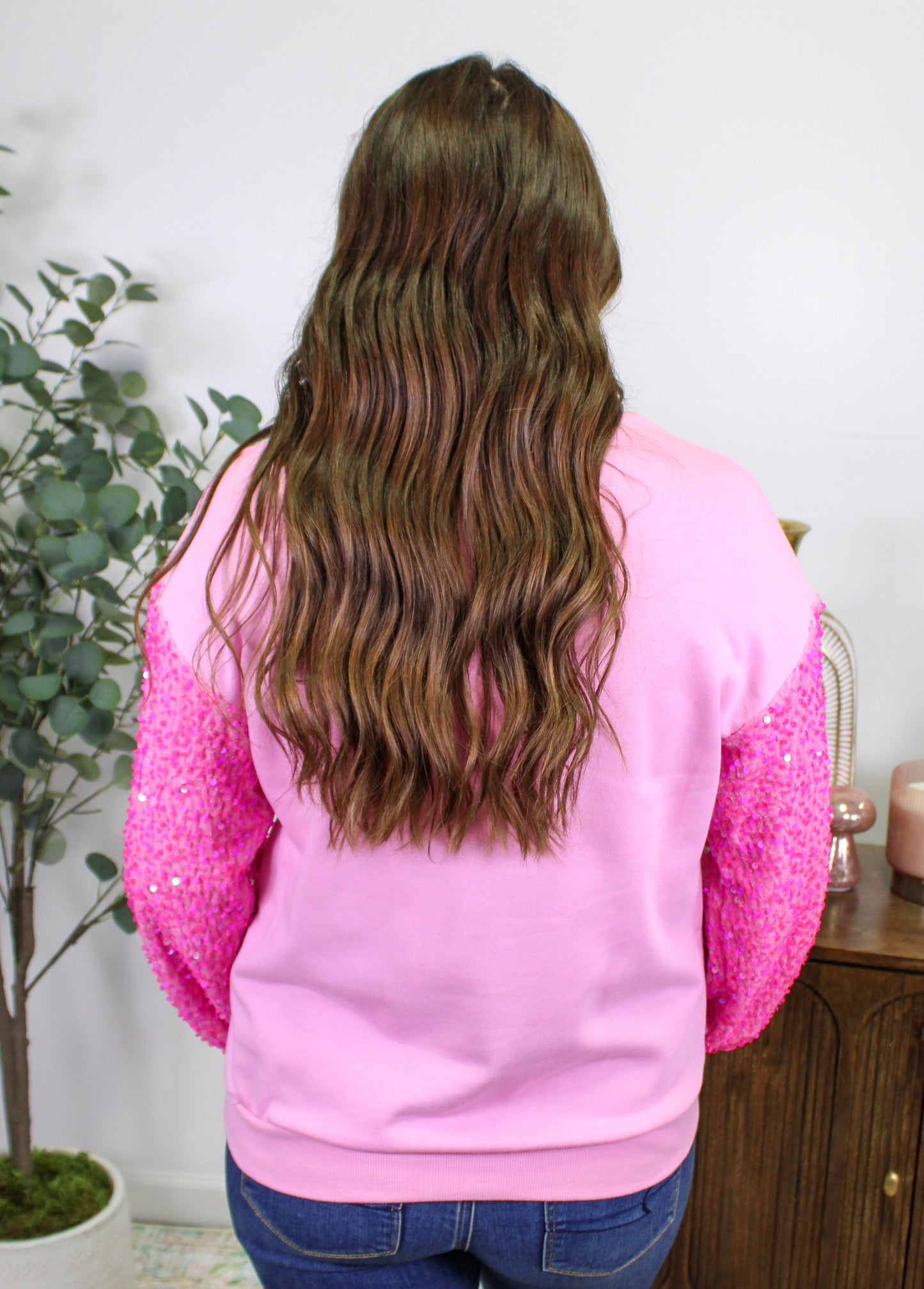 Pink Sparkle Santa Pullover LT