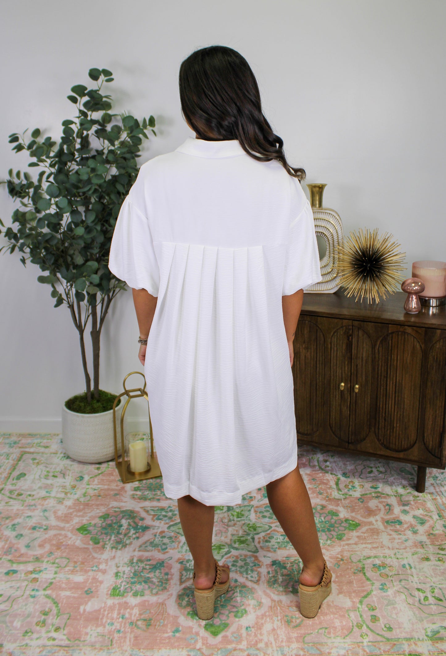 White Button Dress RTS