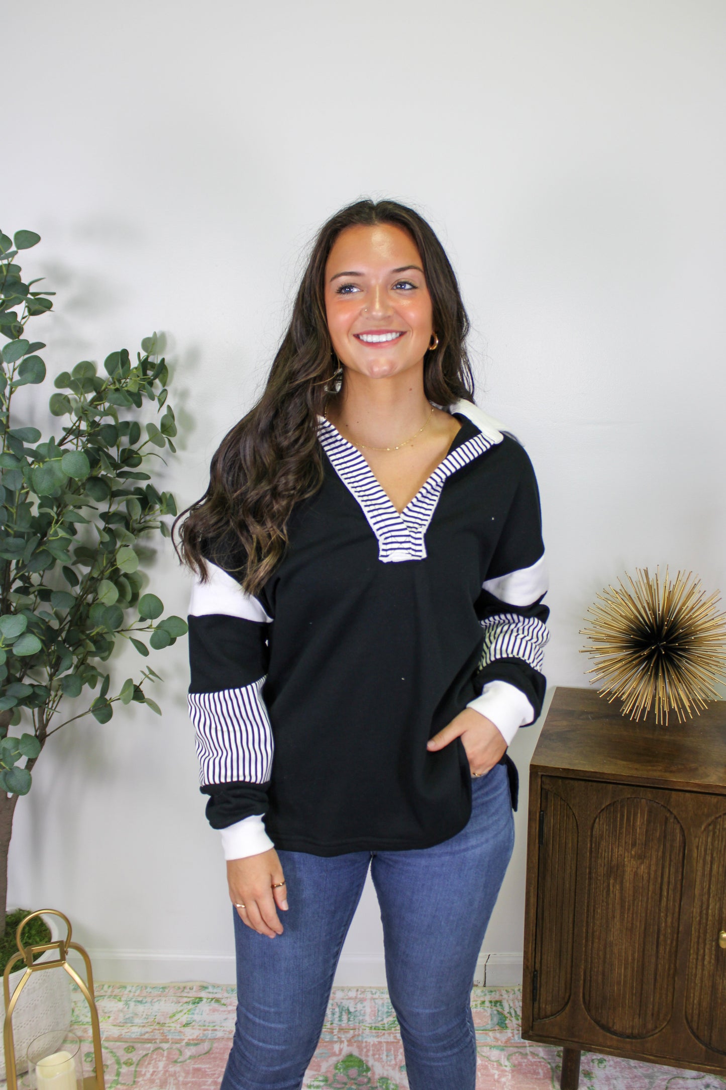 Black Patchwork Sweatshirt LT