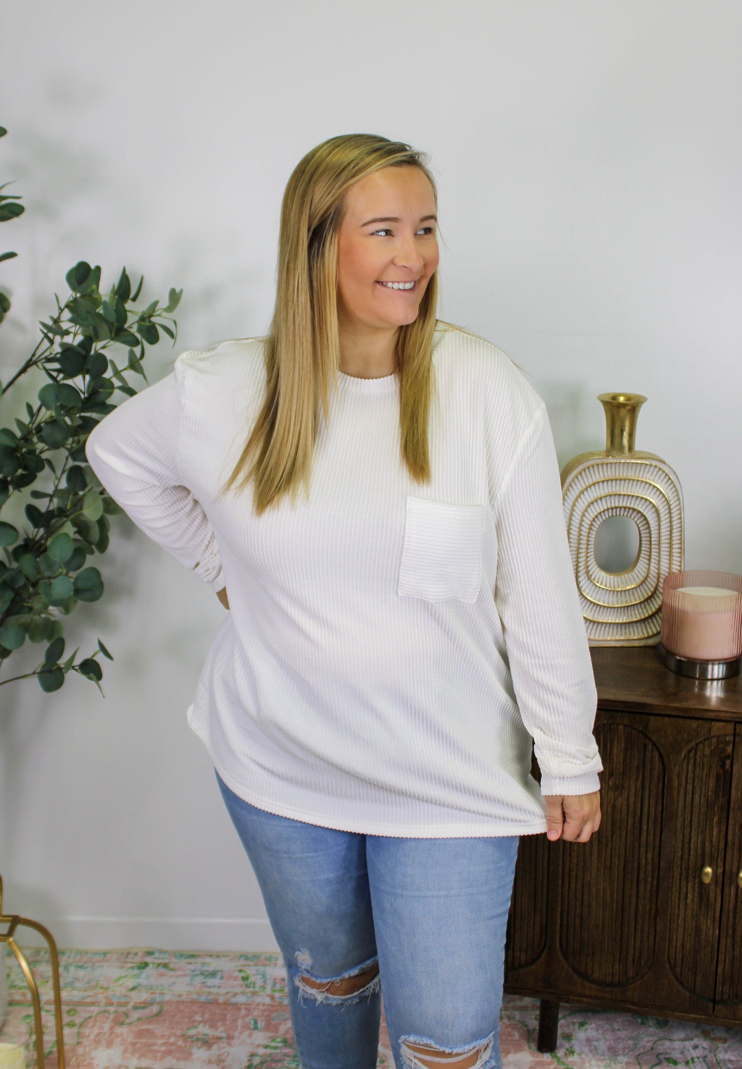 White Plus Size Top RTS