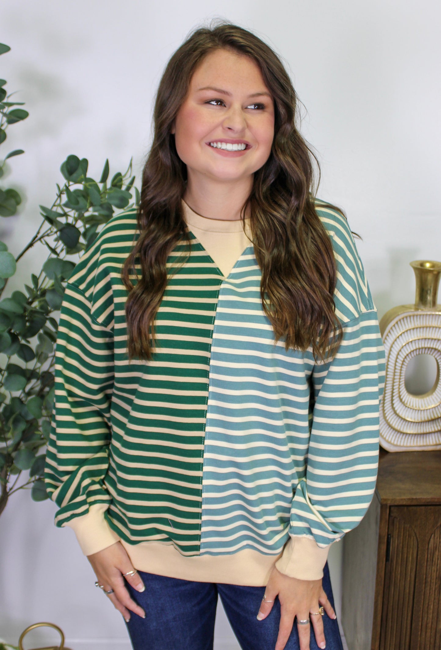 Green Striped Tee LT