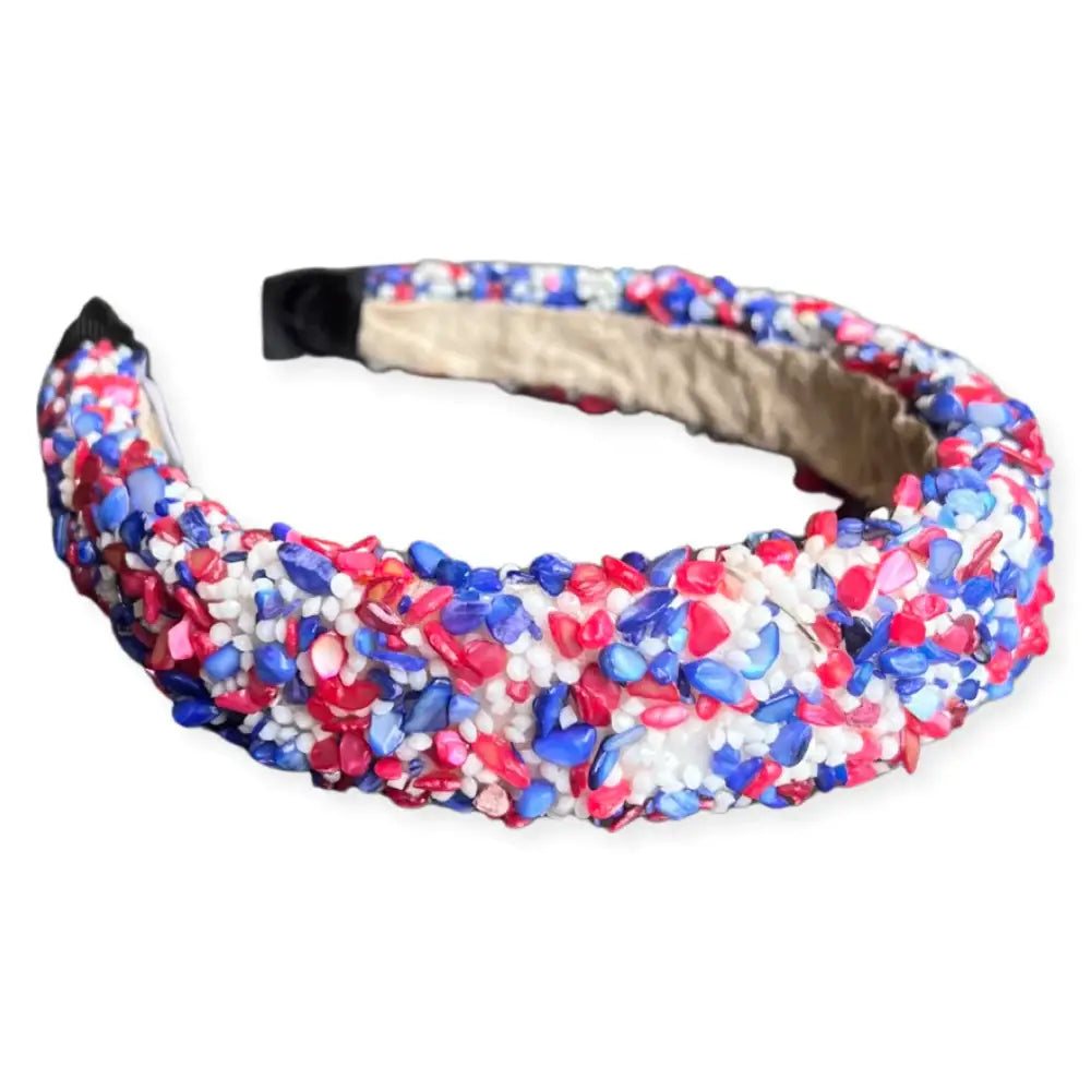 All that Glitters Headband - Red, White + Blue